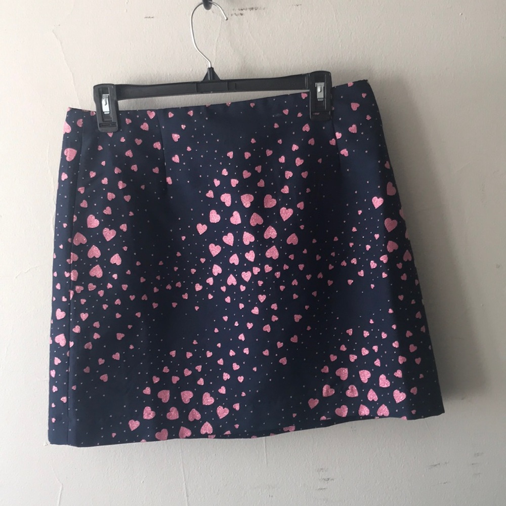 Navy blue skirt with hearts size 10